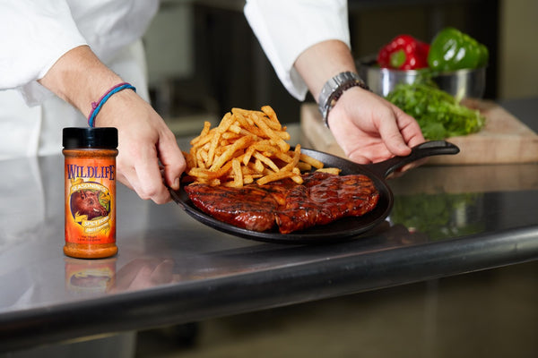 Spicy Boar Sweet Hot Rub Pork Steak and Homemade BBQ Sauce
