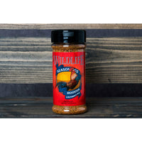 Rooster Untamed Rub by Wildlife Seasonings in a 4.5 oz shaker bottle is a vigorous blend of herbs and spices. Poultry, wild bird, pork and vegetables will succumb delectably to Rooster Seasoning.