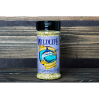 Swordfish Lemon Pepper by Wildlife Seasonings in a 4.25 oz shaker bottle. This fresh and lively pepper seasoning gives a lemon surge to just about any fresh fish, as well as chicken. Use in salads and dressings, on vegetables, or even add a zesty lift to your tomato juice.
