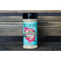Trout Freshwater Blend by Wildlife Seasonings in a 7.0 oz shaker bottle. This savory blend of black pepper, Mediterranean herbs and garlic awaits the freshly caught Trout at your next streamside campfire. At home try with seafood, meats or vegetables.